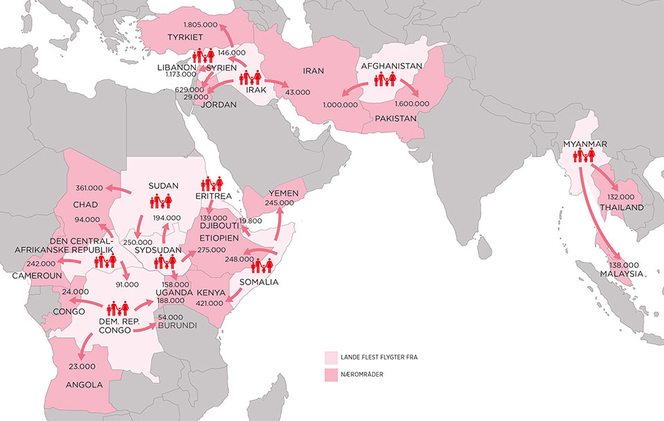 Kort over pressede områder i Syrien